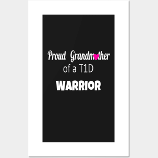 Proud Grandmother White Text Pink Heart Posters and Art